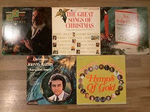 Lot 5 VINTAGE CHRISTMAS HOLIDAY LPs Goodyear Kenny Rogers Johnny Mathis - Picture 1 of 11