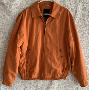 VINTAGE London Fog Jacket Coat Windbreaker Men's Orange Blue Size M Reg Pockets - Picture 1 of 11