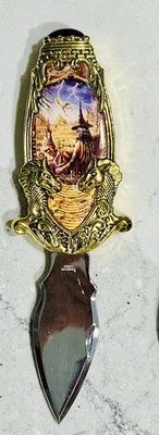 Lord of the Rings Gandalf & Smaug Fold-out Knife Gemstone Cap 2-Sided Design EUC - Image 1 of 4