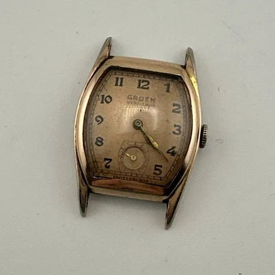 Reloj Pulsera Hombre Gruen Veri Delgado Relleno de Oro Rosa De Colección para Reparación o Piezas Foto 1 de 4