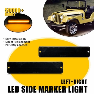 Guardabarros delantero LED ámbar para camioneta Jeep Cherokee CJ5/6/7 J10/20 luz de señalización lateral Foto 1 de 4