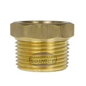 1" x 3/4" Male NPTF x Female NPTF Hex Bushing Reducer Solid Brass Pipe Fitting - Picture 1 of 6