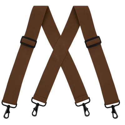 Buyless Fashion Suspenders - 48' Elastic Adjustable 2' Wide - X Back Black Hooks - Image 1 of 4