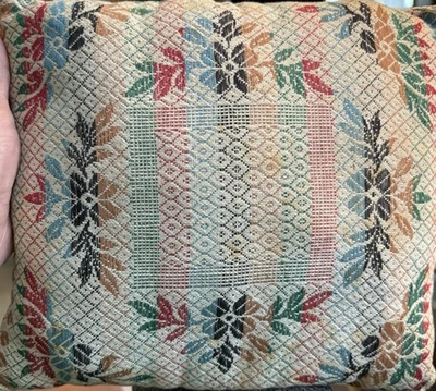 Primitive Small Pillow Vintage Antique Coverlet Pillow Accent Pillow - Image 1 of 4