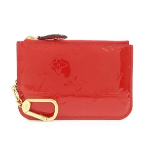 Authentic Louis Vuitton Monogram Vernis Pochette Cles NM Cerise M90214 Used F/S - Picture 1 of 21