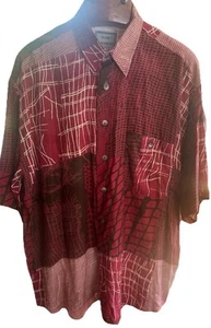 Vintage 80er Jahre Yashi Yamamuri Abstract Print Herren Hemd Made in Italy XL - Bild 1 von 7