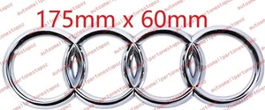 Audi 175mm Rear Gloss Chrome Badge RING RINGS Emblem Sticker - Picture 1 of 2