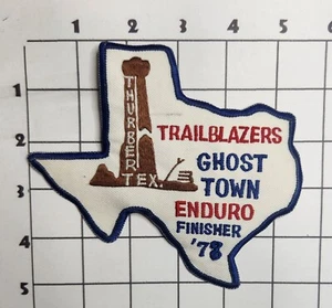 Ghost Town Enduro Finisher Patch 1978 Motorcycle Thurber Texas State Shaped - Picture 1 of 1