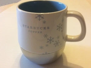 Tazza caffè Starbucks Holiday 2007 fiocco di neve argento blu bianco Natale 14 fl oz - Foto 1 di 9