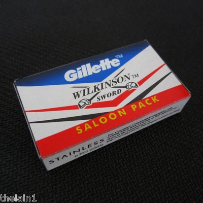 Gillette Wilkinson Sword Stainless Double Edge Safety Razor Blades Saloon Shave - image 1 of 4