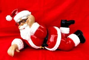 1990s BARCANA Santa Horizontal, Fiberglass, In/Outdoor Christmas Decoration,RARE - Picture 1 of 17