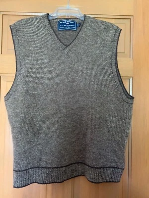 Polo Sport Ralph Lauren Hombre Chaleco Cuello en V 100% Lana XL Paris Explorers Travelers Foto 1 de 4