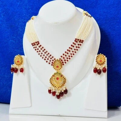 Traditional Gold Plated Kundan Choker Necklace With Jhumki Earring Set - Image 1 of 4