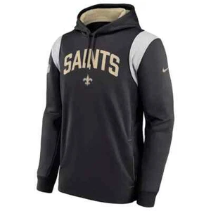 New Orleans Saints Nike Athletic Stack Performance Pullover Hoodie Therma-FIT NO - Picture 1 of 3
