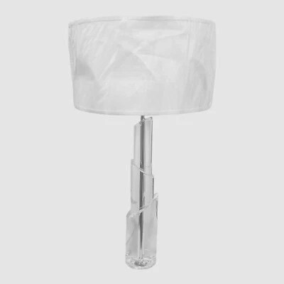 Pantalla de lámpara de mesa de cristal macizo plateado transparente John Richard JRL-10145 Foto 1 de 4