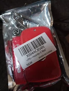 Mazda Leather Red Keychain And Key Bob - Picture 1 of 3