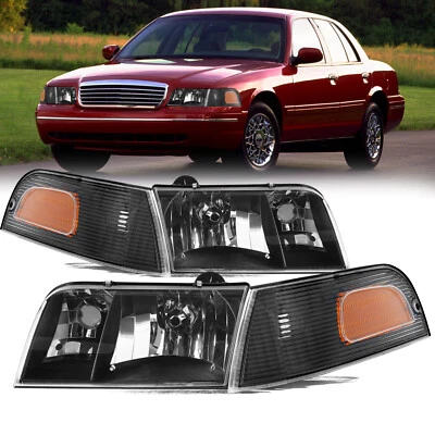 Juego de faros + faros de señal de esquina diestros+derechos para Ford Crown Victoria 1998-2011 Foto 1 de 4