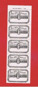 #OX40 MNH OG strip of 5 Post Office Seals w/tab Free S/H - Picture 1 of 1