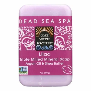 One With Nature Dead Sea Minerals Triple Milled Bar Soap Lilac - 7 Oz Pack of 6 - Picture 1 of 2