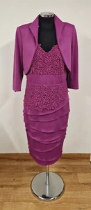 Veni Infantino suit sz 14 dress fuschia bolero shift floral MOB brand new dress - Picture 1 of 16