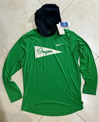 Oregon Ducks Nike DRI-FIT Hoodie long sleeve Shirt Men's Size Large NEW on SALE - Image 1 of 4