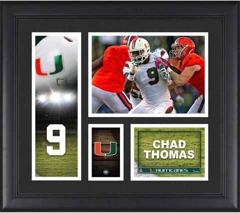 Chad Thomas Miami Hurricanes Framed 15" x 17" Player Collage Cover