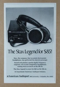 1976 Stax SR-44 Kopfhörer Vintage Druck Werbung - Bild 1 von 1