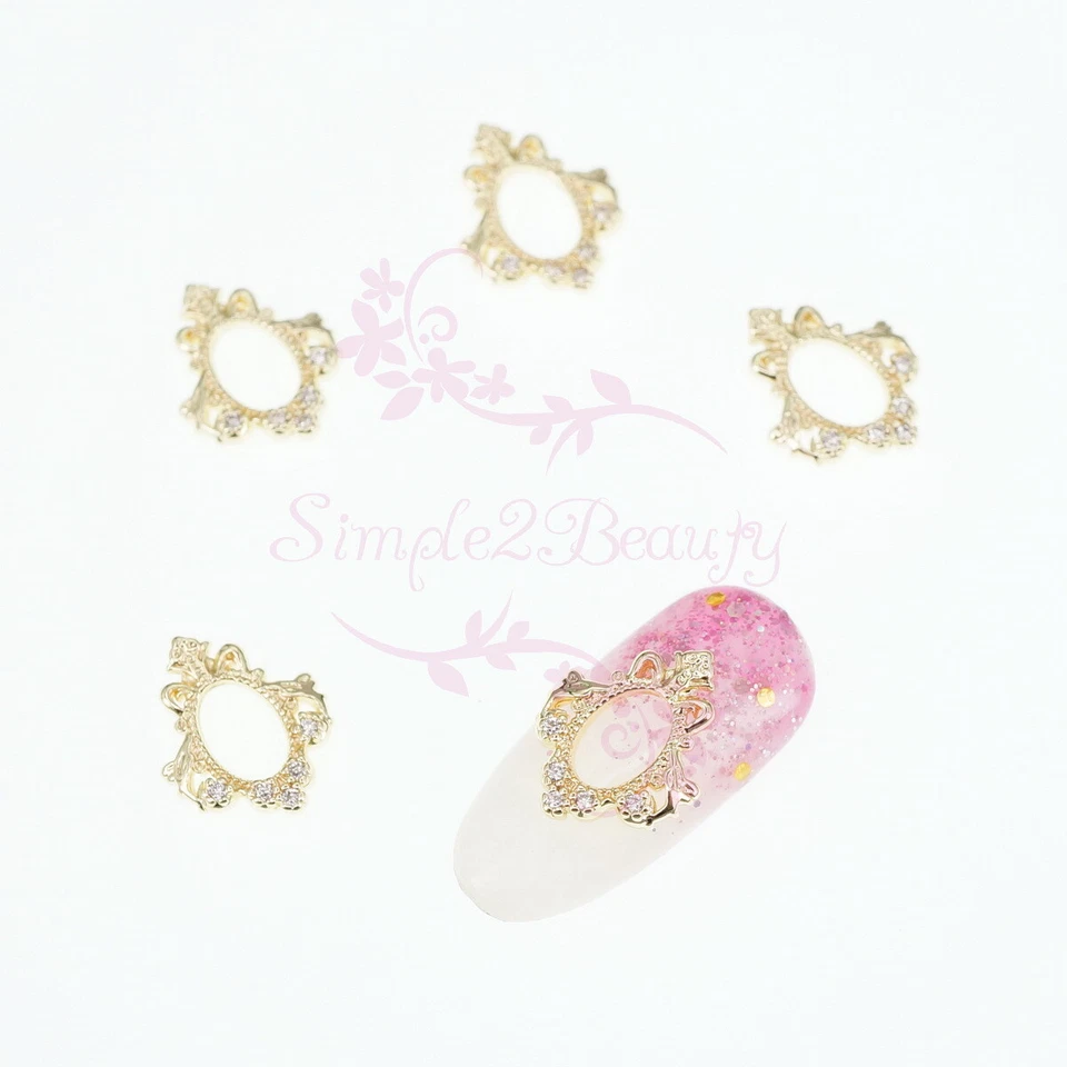 10 dijes de manicura para arte en uñas joyería encaje espejo marco diseño circón transparente decoración Foto 1 de 4