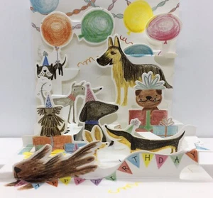 3D Pop-Up Greeting Birthday Card ~ Dogs Birthday - Picture 1 of 4