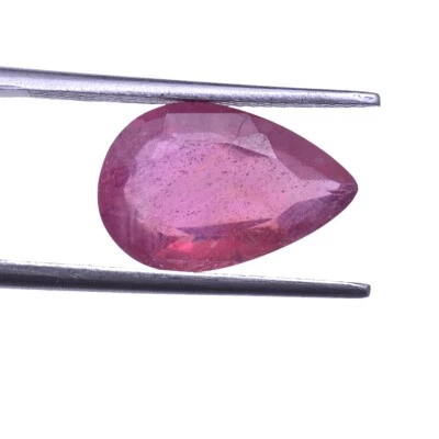5.80 Cts Natural Mozambique Ruby 14mm*9mm Pear Cut Dazzling Red Loose Gemstone - Image 1 of 4