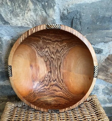 Large Wood Bowl African Hand Carved  Wood Bowl (12 inch) - Image 1 of 4