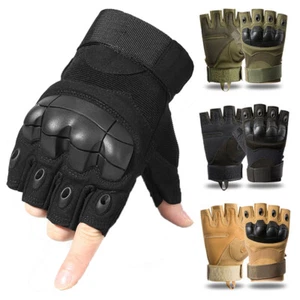 Tactical Mens Gloves Army Military Motorcycle Cycling Hiking Hunting Fingerless - Picture 1 of 15