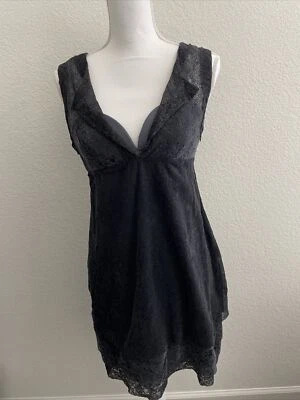 ermanno scervino dress black sleeveless lace Mini length sparkle velvet 32/46 - Image 1 of 4