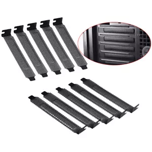 10pc New black PCI slot cover dust filter blanking plate hard steel~JPP B GF - Afbeelding 1 van 9
