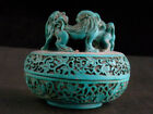 2 Pcs Tibetan Blue Hand Carved Boxes W/*3 Lions* Cover !!!!!!