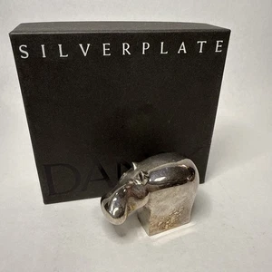 Vintage Dansk Silver plated Paperweight Hippopotamus Figurine FREE SHIP A10 - Picture 1 of 9