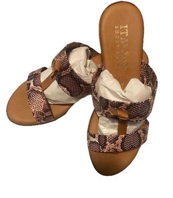Sandalias Zapateras Italianas Diseño Serpiente Talla 7.5 Nuevas en Caja Foto 1 de 4