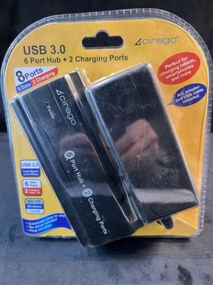 Cirago USB 3.0 SuperSpeed 6 Port Hub & Additional 2 Charging Ports Power Adapter - Image 1 of 4