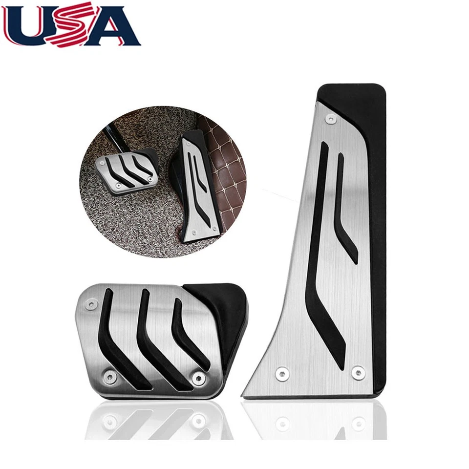 Cubierta de pedal de freno de gas antideslizante para automóvil decoración para BMW F30 2012-2019 plateada 2 piezas Foto 1 de 4