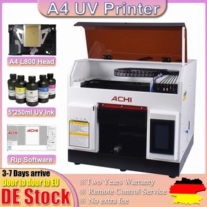 【ATDE】ACHI A4 UV Drucker Epson L800 DTG Tintenstrahldrucker für Metall Glas Holz - Picture 1 of 9