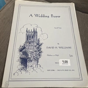 David Williams A Wedding Prayer Low Voice Piano Unmarked 1959 - Picture 1 of 2