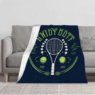 Cozy Flannel Blanket with Stylish Tennis Racket Design Perfect for Sofa  - Image 1 of 4