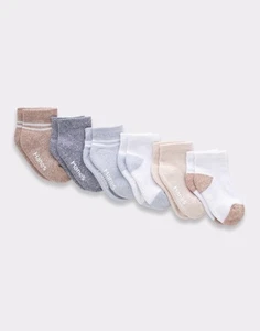 Hanes Boy's Pure Comfort Organic Cotton Ankle Socks, Assorted 6-Pack - Picture 1 of 6