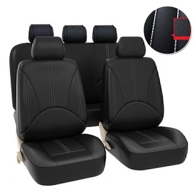 For Mazda CX-9 2007-2023 PU Leather Full Set  5 Seat Covers Front+Rear Cushion - Image 1 of 4
