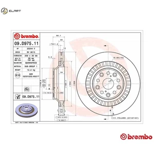 2x BRAKE DISC 09.D975.11 FOR LEXUS 8GR-FXS 3.5L V35A-FTS 3.4L 6cyl LS 5.0L 8cyl - Picture 1 of 9