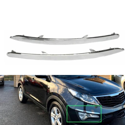 Par de adornos cromados para parachoques delantero Eyeline para Kia Sportage 2011-2015 Foto 1 de 4