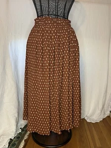 Halogen x Atlantic-Pacific Polka Dot Full Skirt - Brown / white - Size M - Picture 1 of 10