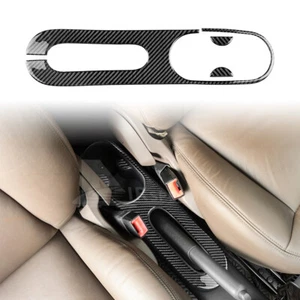 Black Carbon Fiber Gear Shift Water Cup Holder For Fiat 500 Abarth 595 2012-23 - Foto 1 di 8