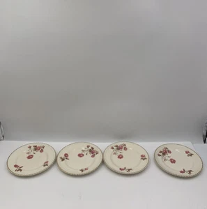 Vintage Johnson Brothers Old English Rose Pink 6” Saucers Set Of 4 - Picture 1 of 8