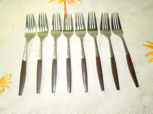 Interpur INR2 8er-Set brauner Griff Tafelgabeln Edelstahl Besteck - Bild 1 von 12